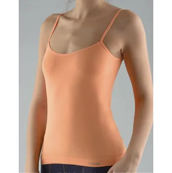 Dámská košilka, úzká ramínka, bezešvé, jednobarevné MicroPolyamid 08003P - sv. cihlová - S/M