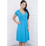 Šaty s výstřihem a krátkým rukávem, tyrkysová - 4XL