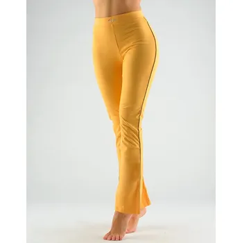 Dámské kalhoty Dámské kalhoty zvonové základní délka, dlouhé, šité, klasické 96003P - oranžová černá - S