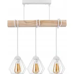 BERGE LED závěsné stropní svítidlo, dřevěný trám, 3xE27 - bílá