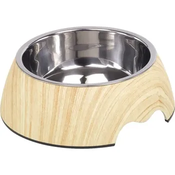 Miska pro psa Nobby Nerezová miska pro psy a kočky "Light Wood" L světlé dřevo 700ml - POŠKOZENO