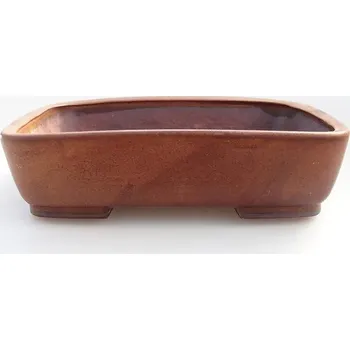 Květináč Keramická bonsai miska 17 x 14 x 4,5 cm hnědá 111038