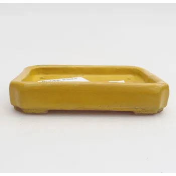 Květináč Keramická bonsai miska 10 x 8 x 2 cm žlutá 141505