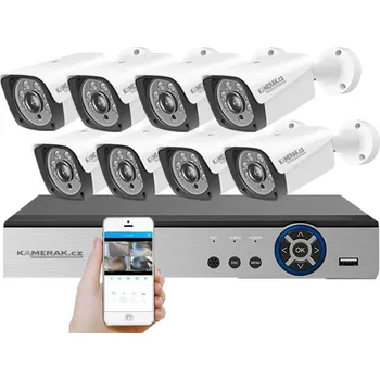 Kompletní kamerový systém 8 kamerový AHD set HE8-55E 5Mpx 1920p, H.265, CZ menu
