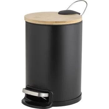 Odpadkový koš Douceur d'intérieur Odpadkový koš s tichým zavíráním, bambus, 3 l, MOBELLE, černý