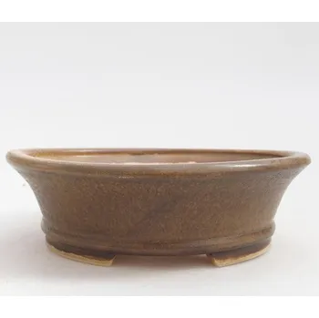 Květináč Keramická bonsai miska 12,5 x 11,5 x 4 cm hnědá 106064
