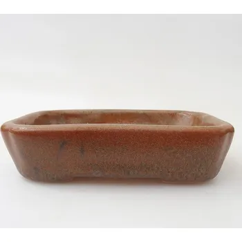 Květináč Keramická bonsai miska 12 x 9 x 3 cm hnědá 132182