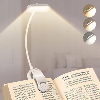 Lampička Flexibilní lampa na čtení s klipem, USB-C, 16 LED, 3 barvy světla