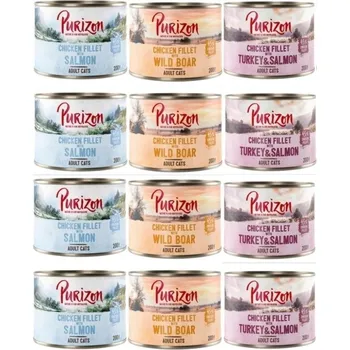 Krmivo pro kočku Purizon Adult Mix chutí 12x200g bez obilovin vlhké krmivo pro kočky