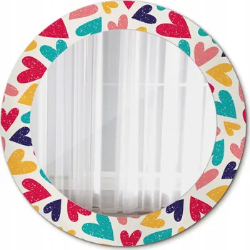 Zrcadlo Nástěnné Zrcadlo Rám Glamour Barevná srdíčka 60cm