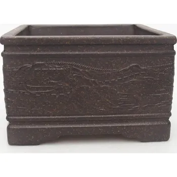 Květináč Bonsai miska 13 x 13 x 8 cm hnědookrová 133326
