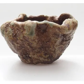 Květináč Keramická Skořápka 6 x 5 x 5 cm zelenohnědá 137826