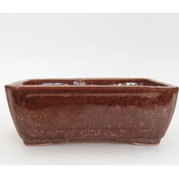 Květináč Keramická bonsai miska 13 x 9,5 x 5 cm hnědá 101150