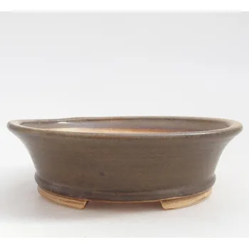 Květináč Keramická bonsai miska 12,5 x 11,5 x 4 cm hnědá 106079