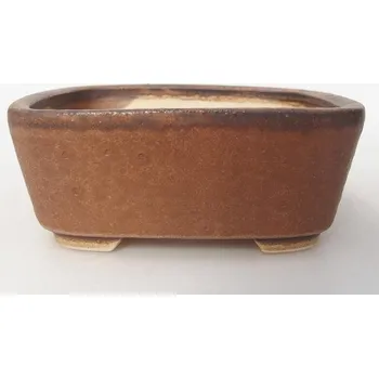 Květináč Keramická bonsai miska 10 x 8,5 x 4 cm hnědá 138226