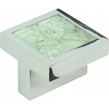 Nábytkové kování Nábytková úchytka knopka, stříbrný lesk, 4 x 3 x 2 cm