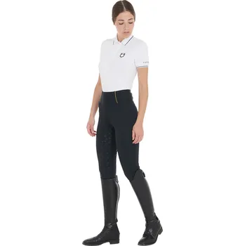 Jezdecké kalhoty Equestro Dámské legíny se silikonovým sedem, M, tmavě modré