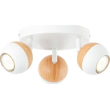 Brilliant G59434/75 Stropní kulaté LED svítidlo SCAN bílé + dřevo