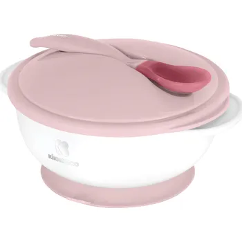 dětská miska KikkaBoo Miska s přísavkou, víčkem a lžící s tepelným senzorem 250 ml