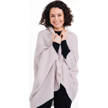 Šála Vlněný pléd šála s otvory pro ruce Starorůžová Univerzální