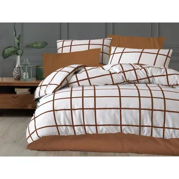 Povlak na dekorativní polštářek Krepový povlak na polštář 30x40 EXCLUSIVE Káro hnědé