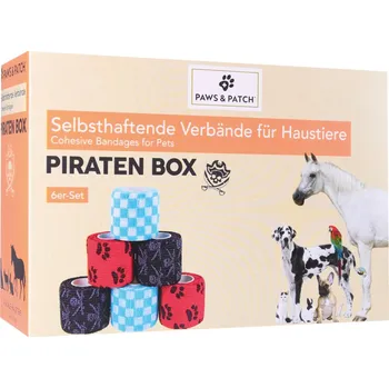 PAWS & PATCH - 6x PAWS & PATCH samolepicí obvaz Box Pirát pes - 6 ks
