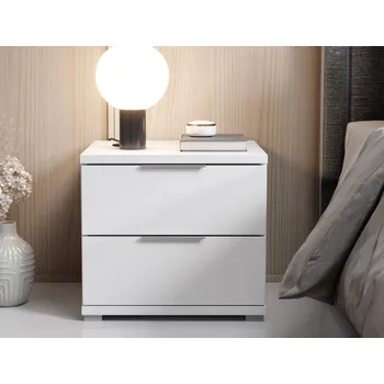 Noční stolek Noční stolek se 2 zásuvkami Smilla, výška 43 cm, bílý