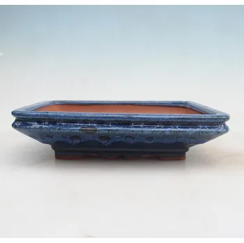 Květináč Bonsai miska 22 x 17 x 5,5 cm modrá 129330
