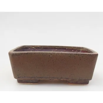 Květináč Keramická bonsai miska 9,5 x 8 x 3,5 cm hnědá 124126
