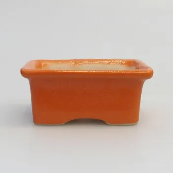 Květináč Keramická bonsai miska 6 x 4,5 x 2,5 cm oranžová 125454