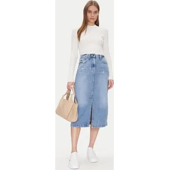 Dámská sukně Tommy Jeans Džínová sukně Claire Midi Skirt Bi8036 DW0DW21292 Modrá Regular Fit 29