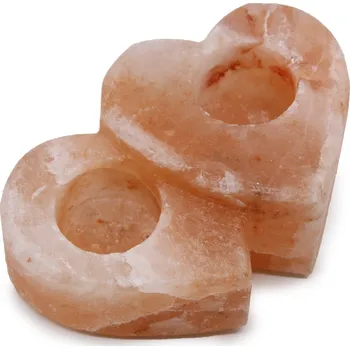 Solná lampa Solný Svícen - Dvojité Srdce - 1Kg