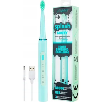 Elektrický zubní kartáček Sonický kartáček VITAMMY Splash modrý Věk 8+ 60000 kmitů/min