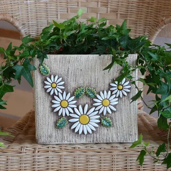 Květináč Keramický květináč (obal na květináč) - velká barevná kopretina