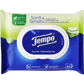 Tempo vlhčené toaletní ubrousky Sensitiv 42 ks