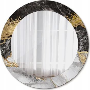 Zrcadlo Závěsné Zrcadlo s rámem ze skla, design mramoru, styl loft, 60 cm