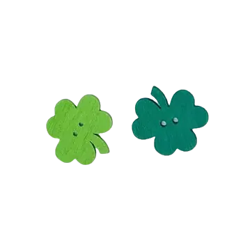 Knoflík Knoflík dřevěný trojlístek (2,5 cm), Barva: Zelená světlá