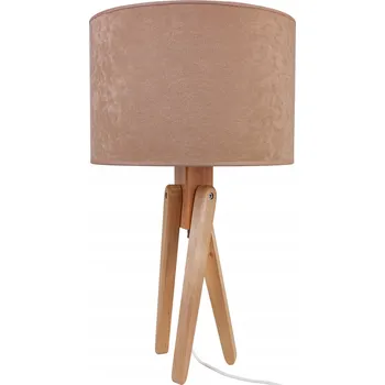 Lampička Dřevěná stolní lampa s béžovým stínidlem TRIVET HELLUX