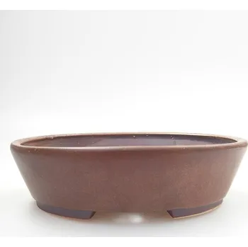Květináč Keramická bonsai miska 13 x 11 x 3,5 cm hnědá 138241