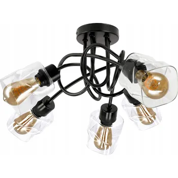 Svítidlo BERGE LED lustr stropní svítidlo 5xE27, skládací, průhledný skleněný čtverec