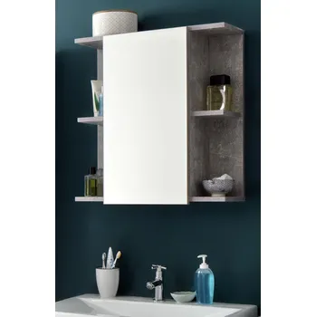 Koupelnový nábytek trendteam Koupelnová zrcadlová skříňka Nano Concrete Stone Melamin 60 x 62 x 20 cm | 184650534