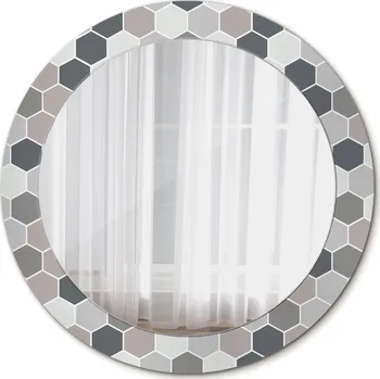 Zrcadlo Kulaté Zrcadlo do Koupelny Šestihranný Vzor 70cm