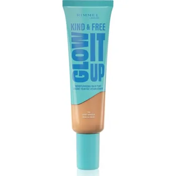 Přípravek na tvář Rimmel Kind & Free Glow It Up lehký hydratační make-up odstín 150 Rose Vanilla 30 ml