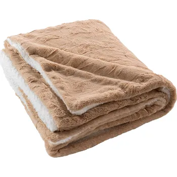 deka Douceur d'intérieur Plyšová deka z umělé kožešiny SAND, 125 x 150 cm