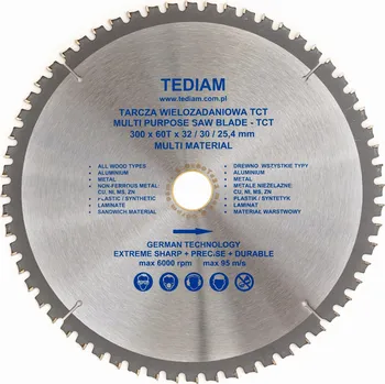Řezný kotouč Víceúčelový kotouč Tediam 300x32 mm 60Z