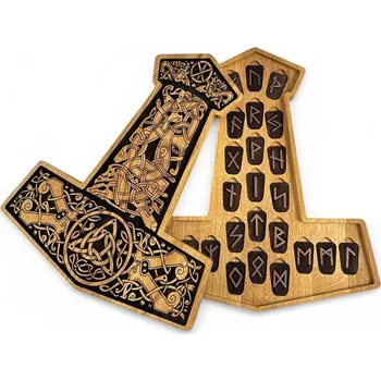 Náhrdelník Kadlus MJÖLLNIR - SADA RUN FUTHARK a dárková kazeta Thorovo Kladivo