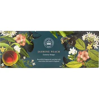 Mýdlo English Soap Company Jasmín & Broskev Sada tuhých mýdel, 3 × 100 g