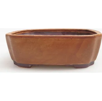 Květináč Keramická bonsai miska 17,5 x 14,5 x 5,5 cm hnědá 109923