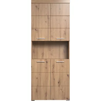 Koupelnový nábytek trendteam Koupelnová vysoká skříňka Amanda Asteiche Melamin/Asteiche Deep Drawn 73 x 190 x 31 cm | 1393-105-92