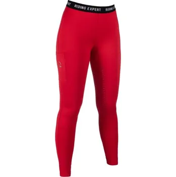 Jezdecké kalhoty Jezdecké legíny HKM Graz Style se silikonovým sedem, červená, Dámské - 32/34